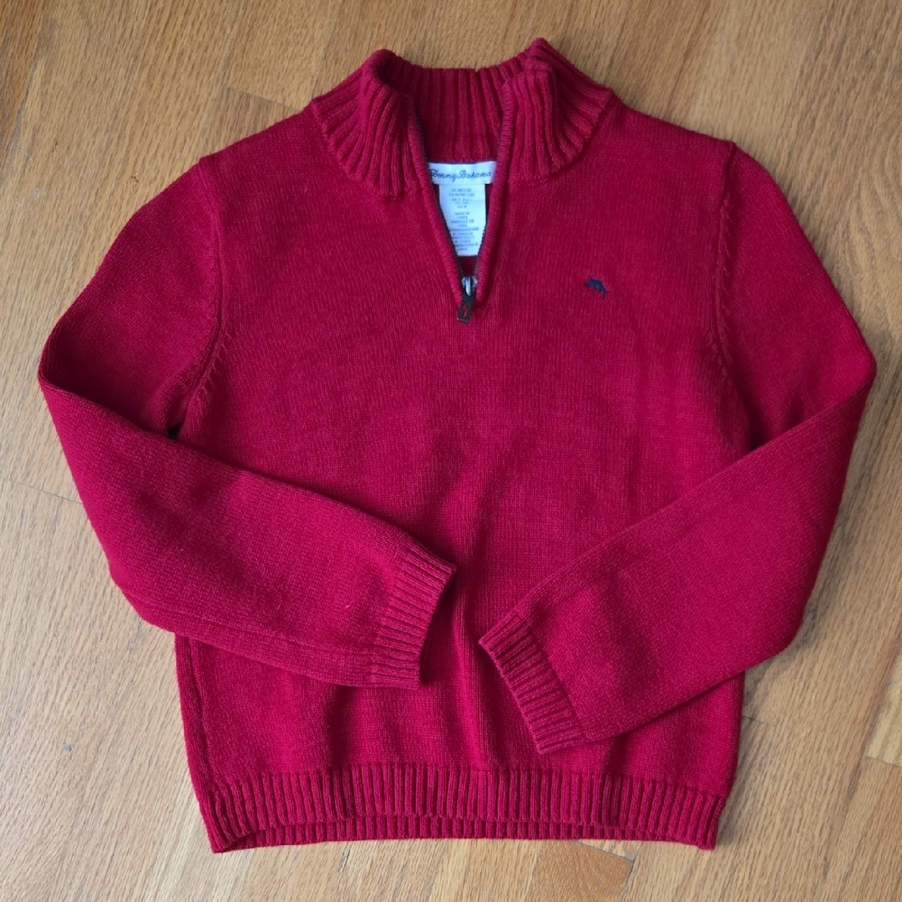 Tommy Bahama Boy''s Zip Up Red Sweater